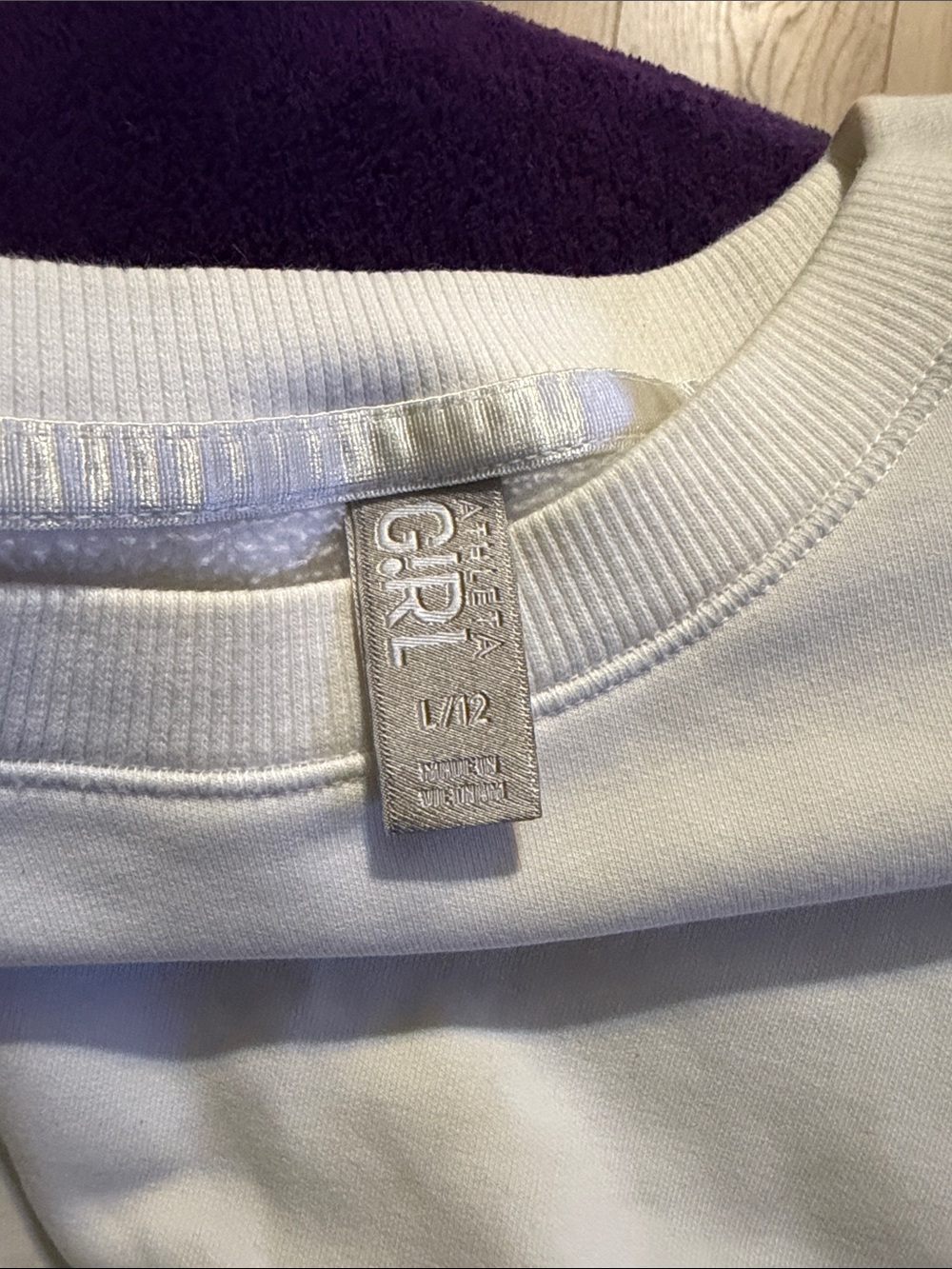 Athleta Girl White Crew Pullover Sweatshirt